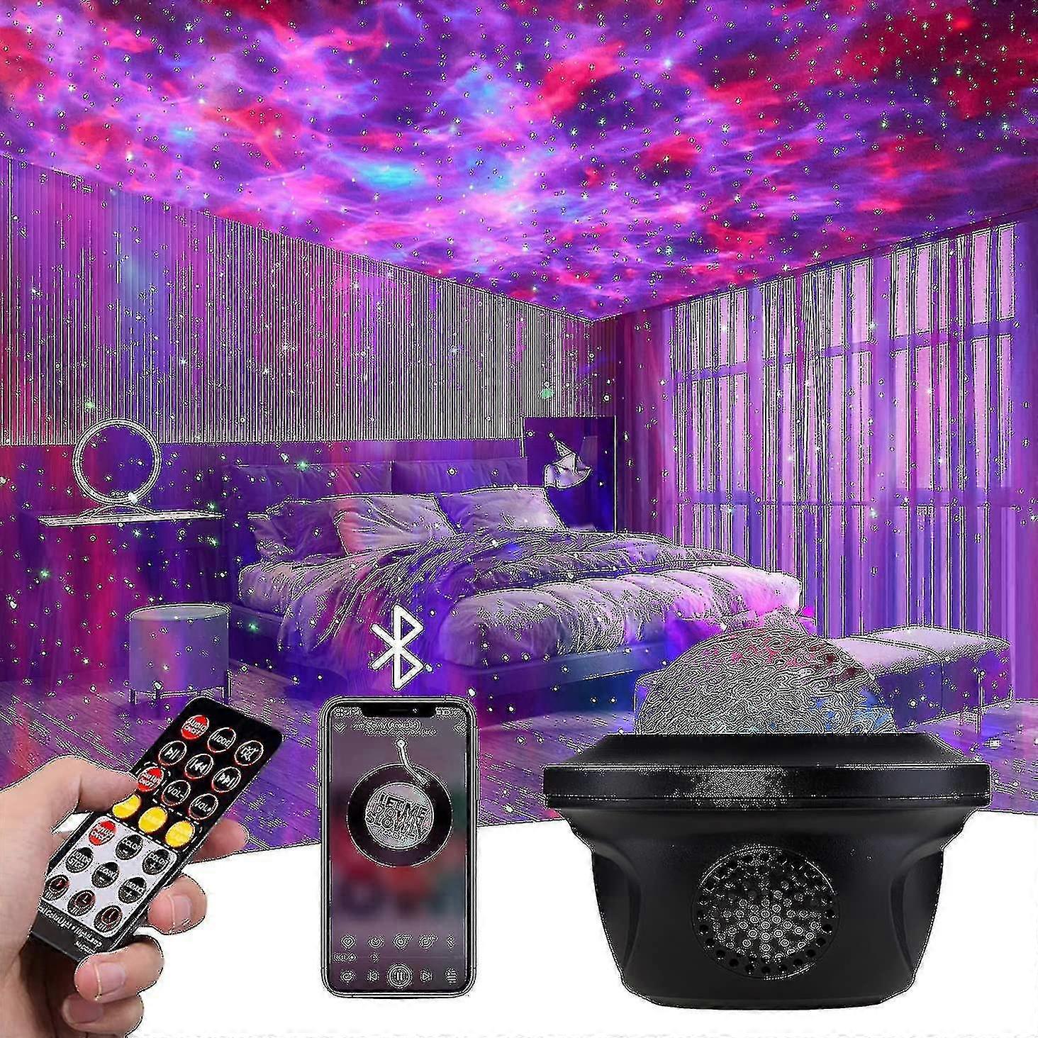 Proiettore, proiettore del cielo stellato, telecomando con altoparlante musicale Bluetooth, aurora boreale notturna