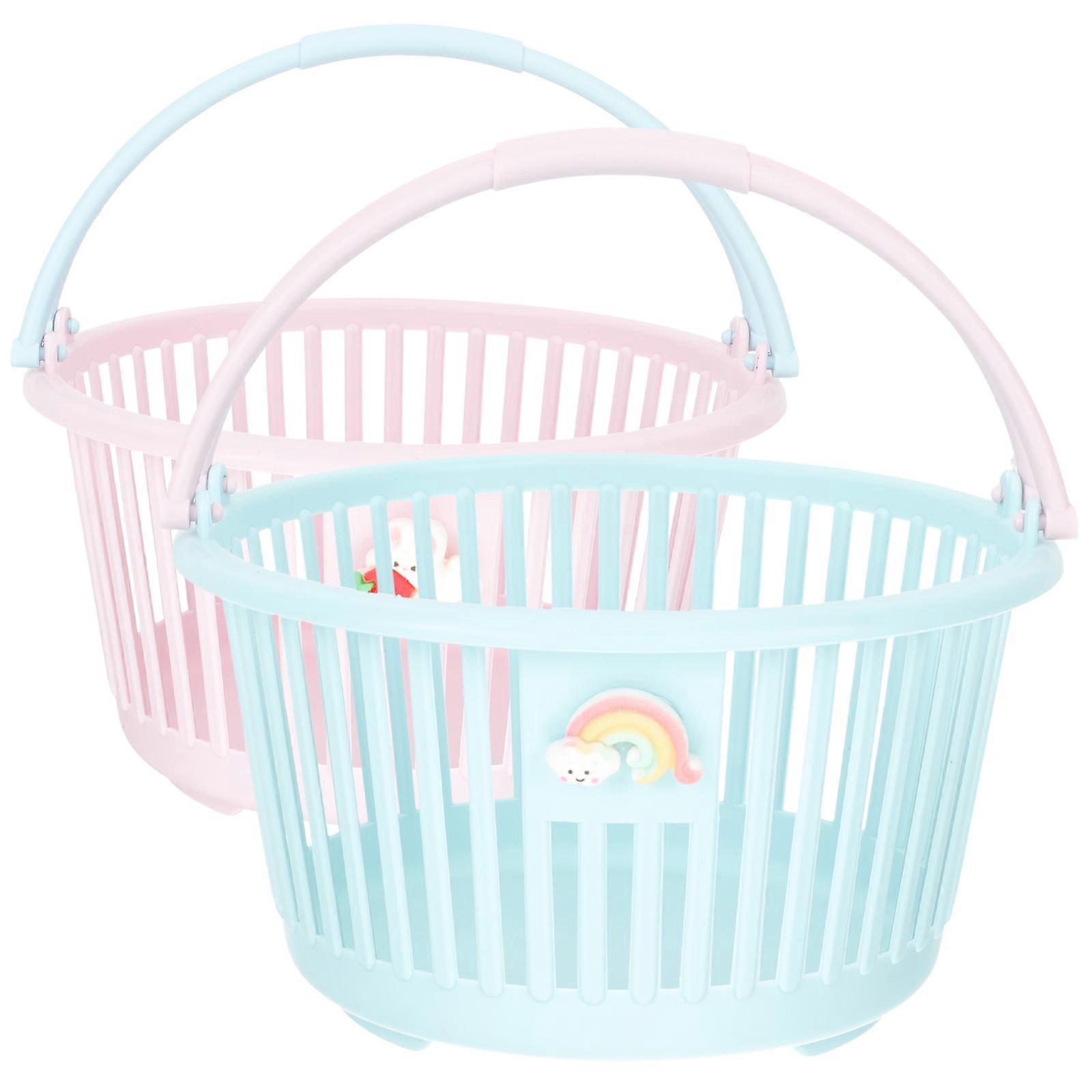 2pcs Small Baskets Shower Baskets Sundries Baskets Bathroom Dorm Kitchen Baskets