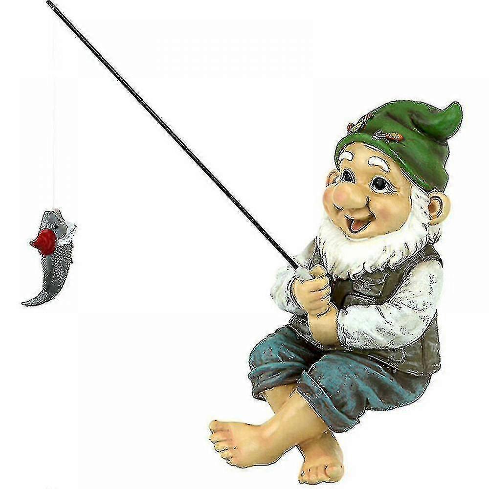 Η αλιεία Gnome sitter κήπος Gnome άγαλμα χαριτωμένο δώρο εξωτερική διακόσμηση