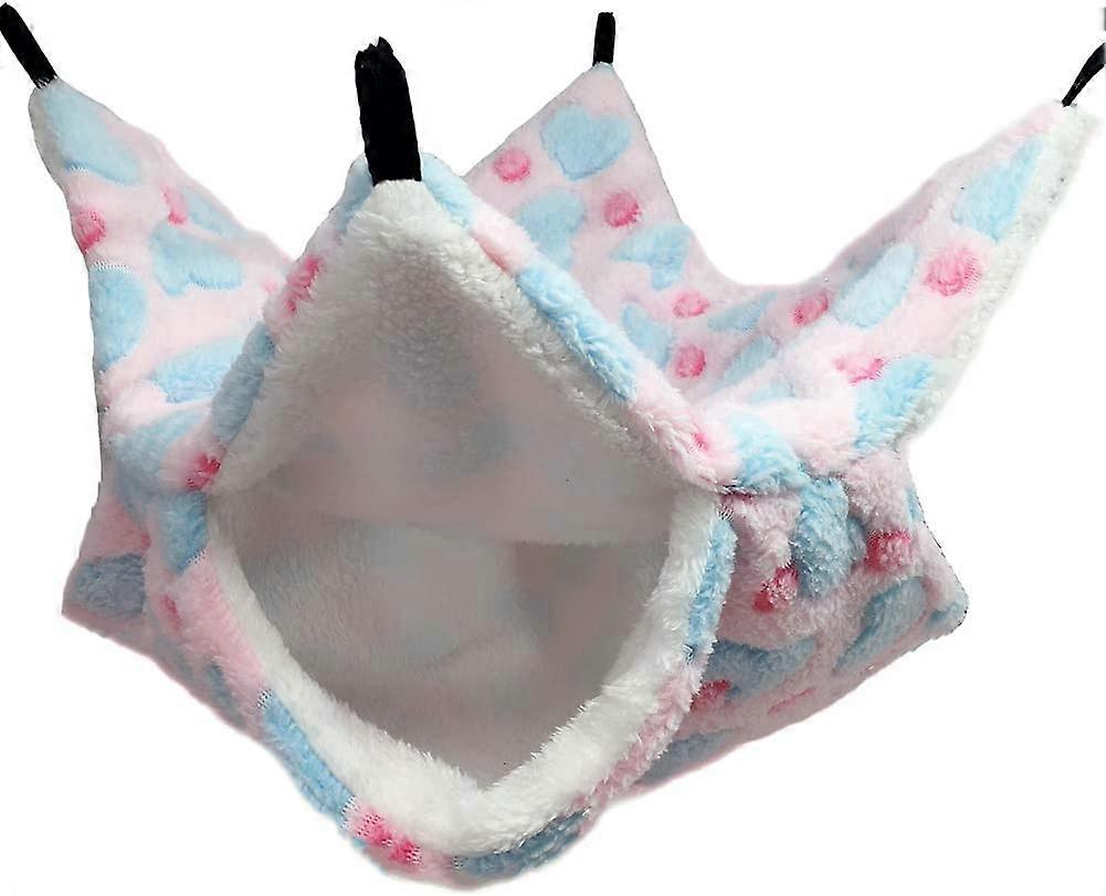 Small pet hammock, hammock for chinchilla, squirrels, other small animals, 34 x 34 cm (L x W)(pink)