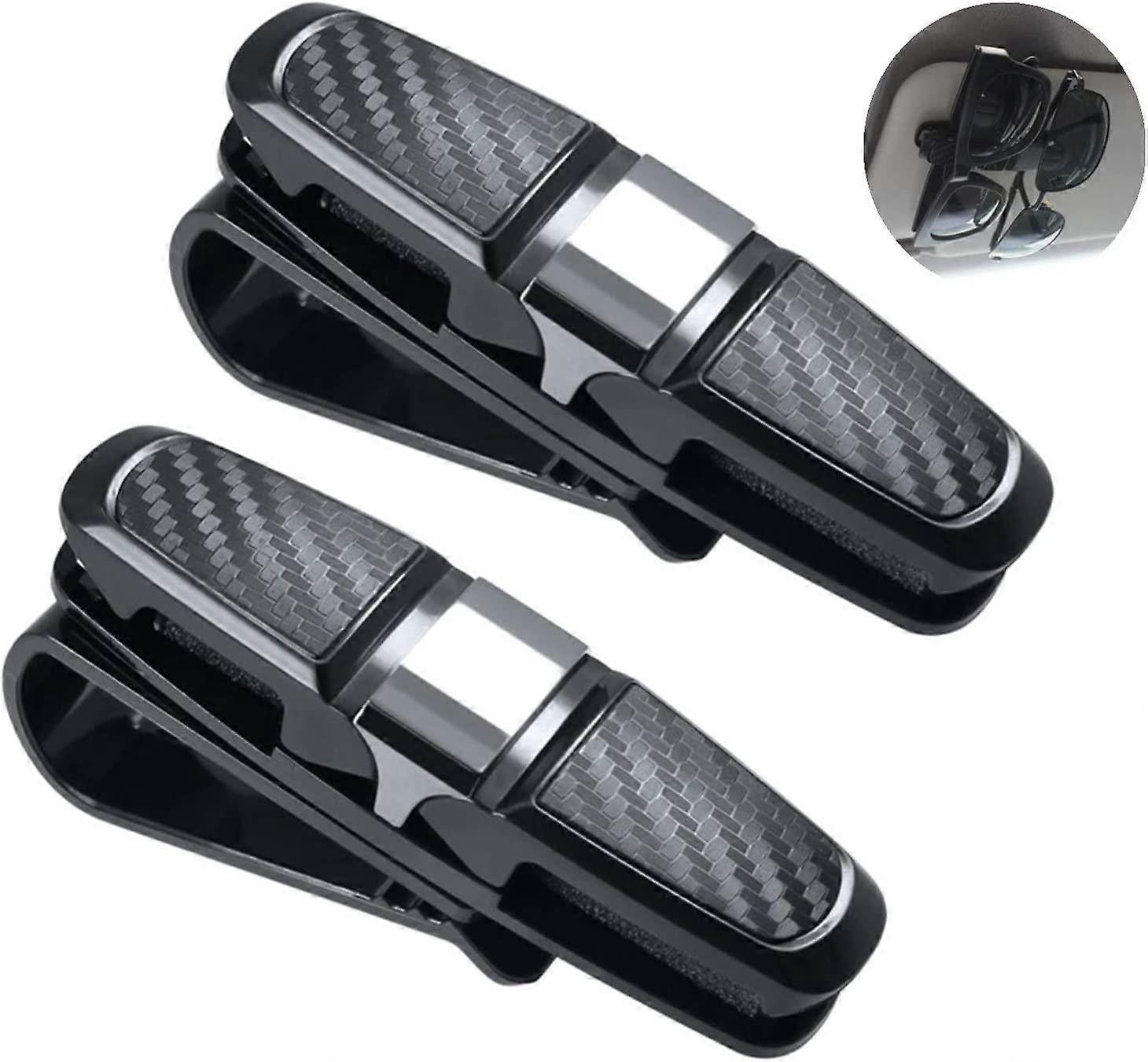 Neues, passendes Brillenhalter-Auto, 2er-Pack Sonnenbrillenhalter Auto, Sonnenbrillenbrille mit Kartenclip, doppelseitig