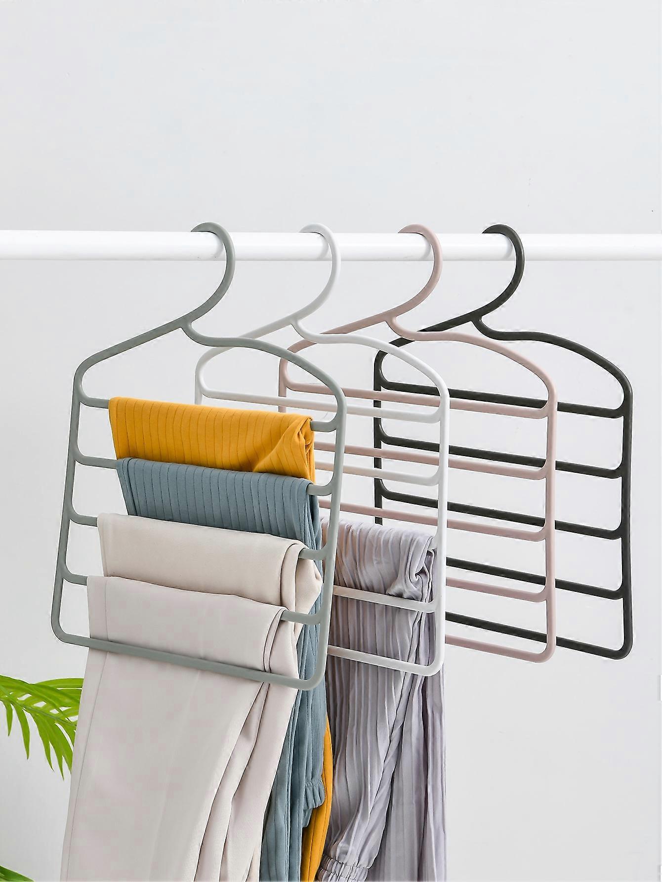 Multi-Color Multi-Use Five-Layer Pant Rack Dry And Wet Multi-Layer Plastic Pant Rack Wardrobe Storage Rack Color Random Hair