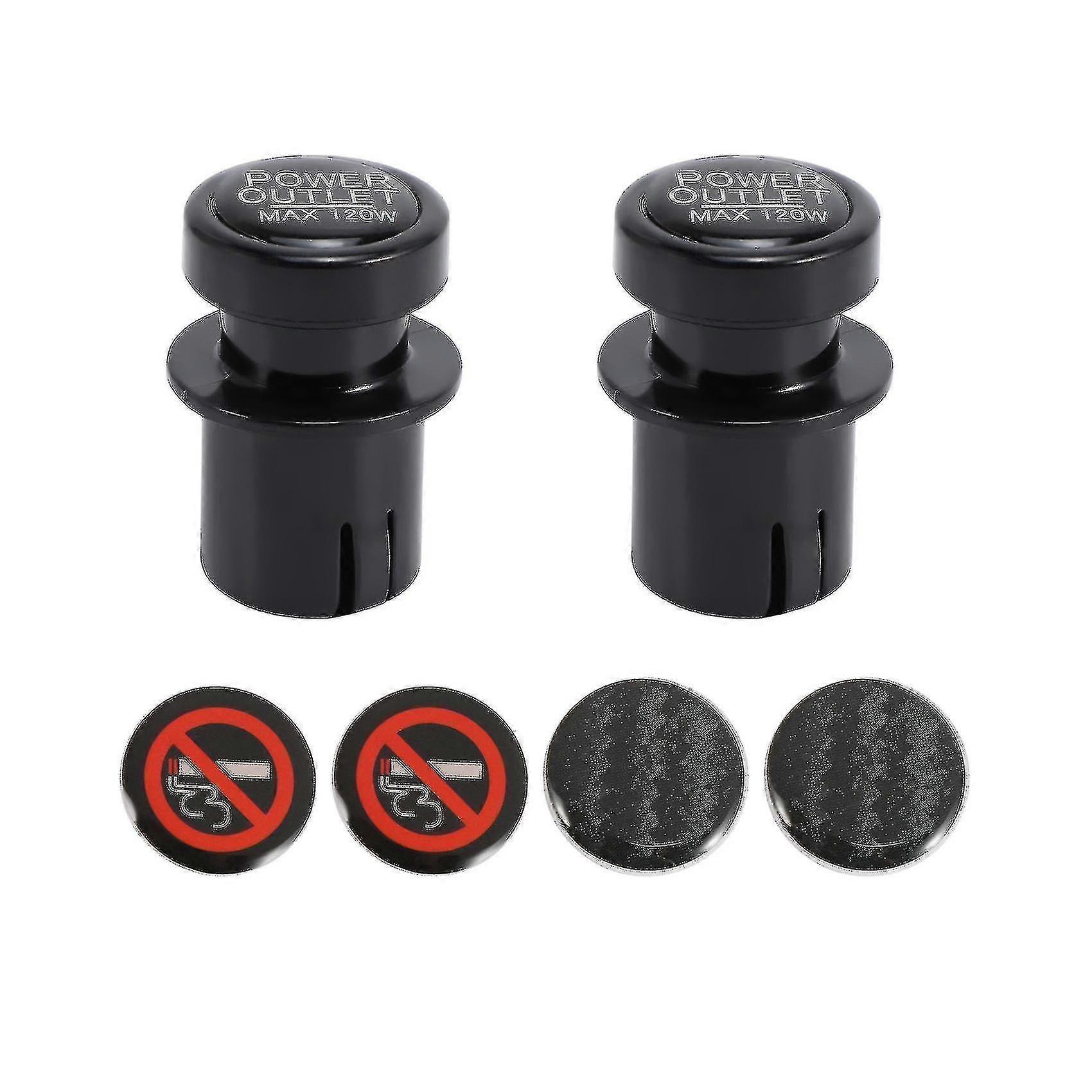 Cigarette Lighter Socket Cover Cap 2 Pack, Universal Waterproof Dustproof Plug For Car Power Outlet
