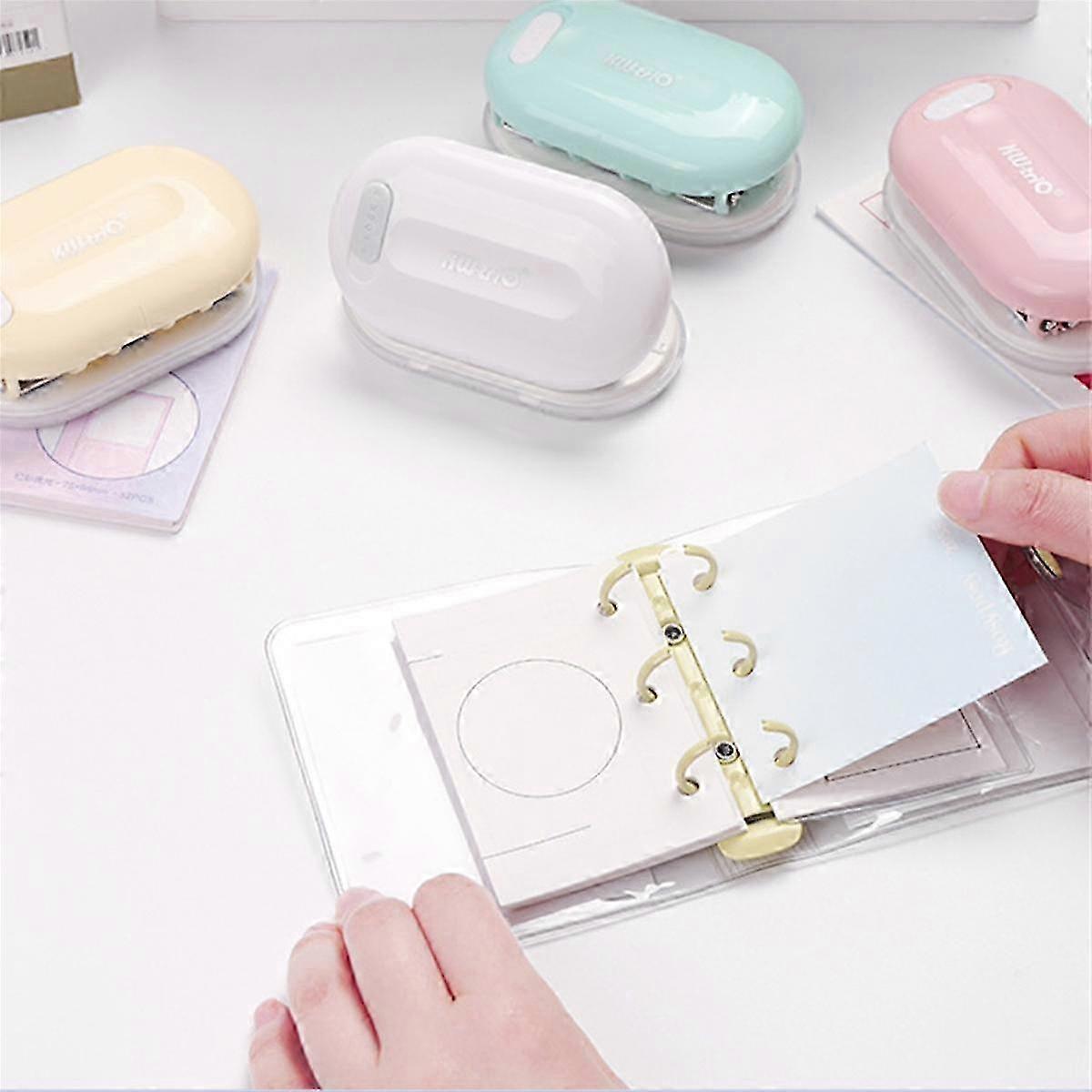 3-Hole Paper Punch Handheld Mini Puncher DIY Handheld Paper Puncher Student Handmade Scrapbook Puncher Yellow