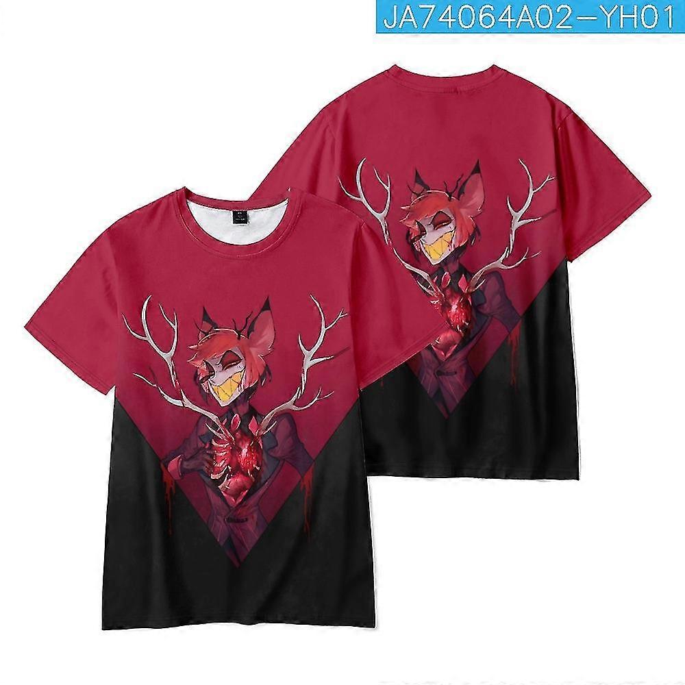 Hazbin Hotel Hell Inn Druk cyfrowy 3D Luźna krótka koszulka z krótkim rękawem jnnjv