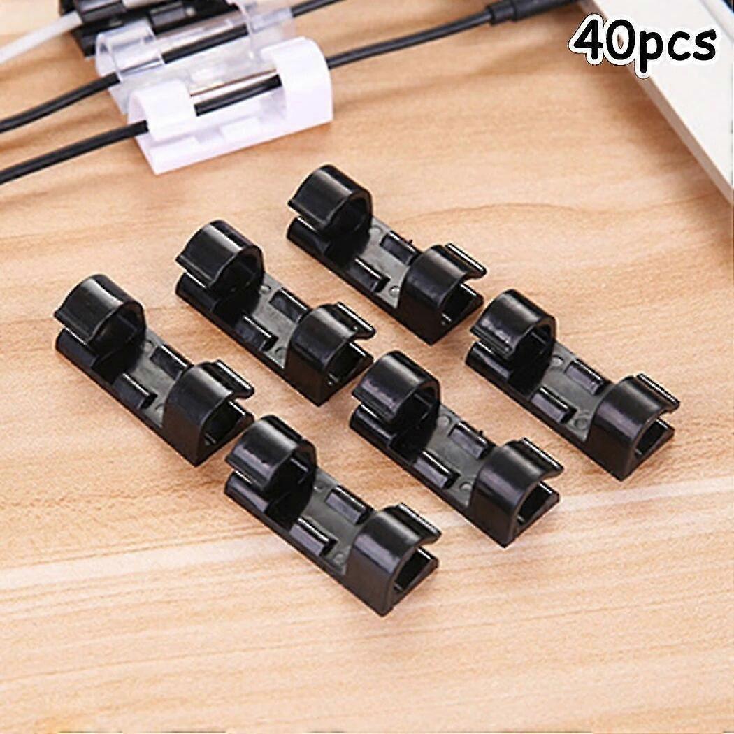 40pcs τοίχος σταθεροποιητής συνδετήρας κάτοχος δεδομένων μόνος κολλητικός συνδετήρας καλωδίων καλωδίων συνδετήρων σφιγκτήρας επιτραπέζιος τοίχος τακτοποιημένος κάτοχος οργανωτών