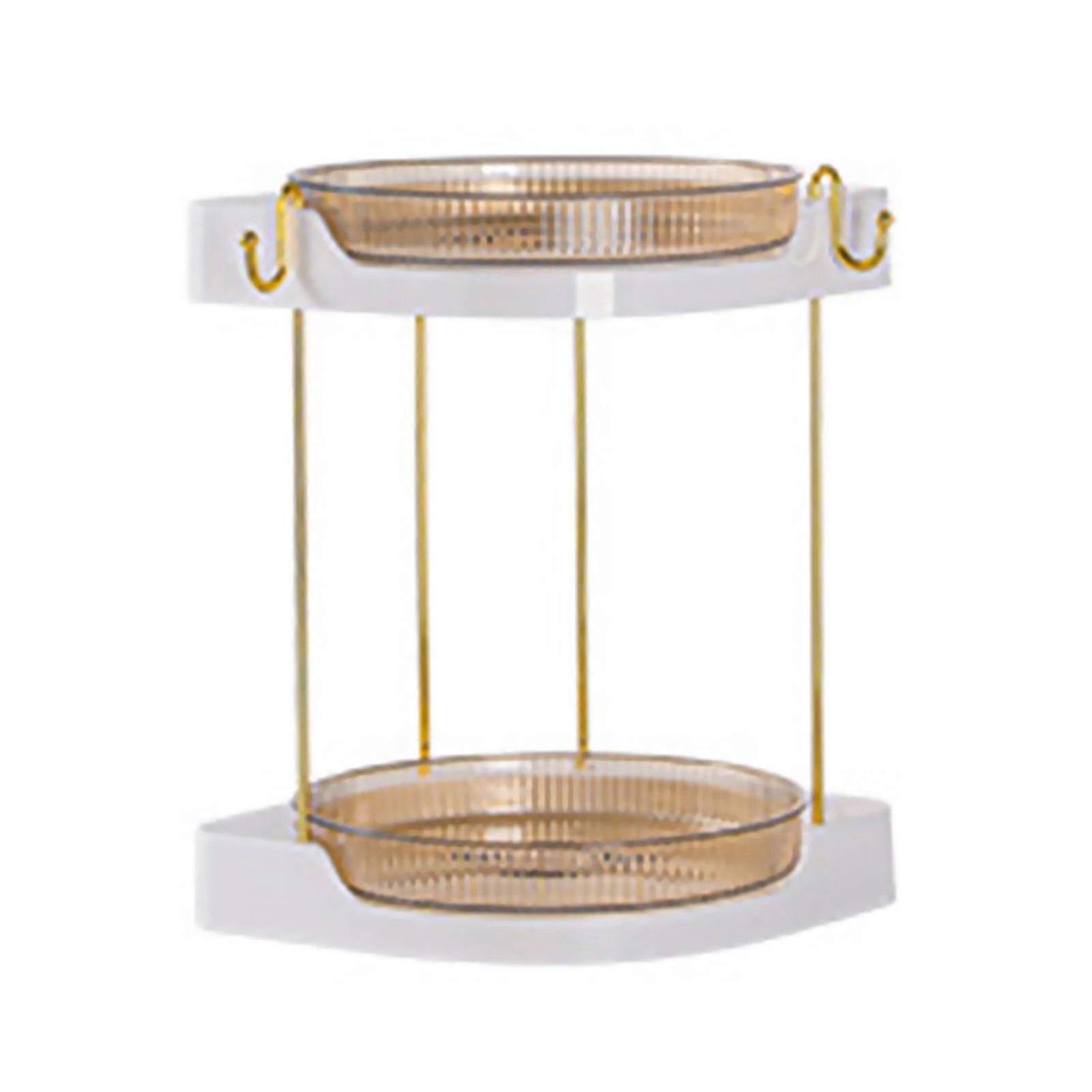 Cosmetic Storage Rack Bathroom Counter Organizer Large Capacity Rust-Proof 360-Degree Rotatable Makeup Holder Cosmetic Rack