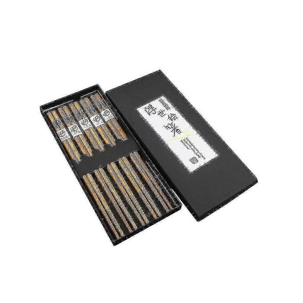 2set japonais réutilisable antidérapant Sushi Baguettes Faites à la main Baguette en bois naturel Ensemble un cadeau