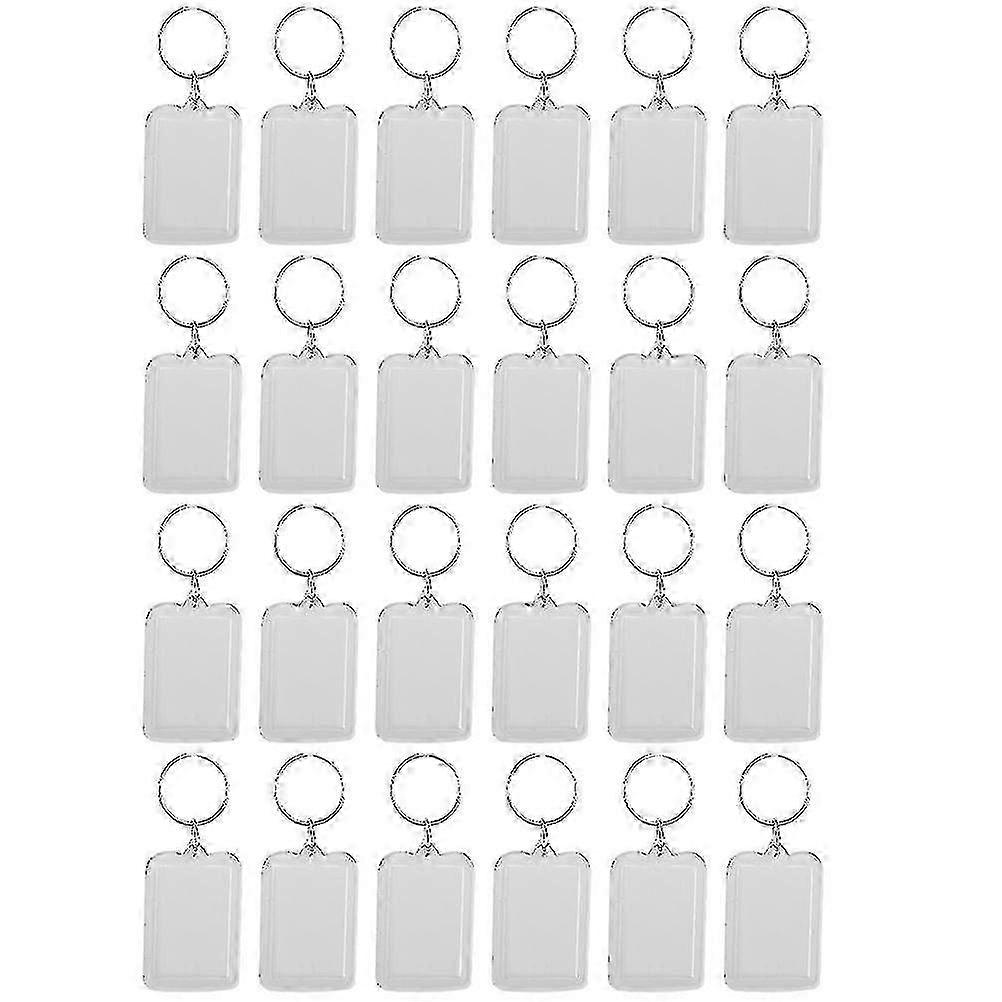 20pcs Acrylique Photo Cadre Porte-clés Transparent Suspendu Photo Insert Porte-clés