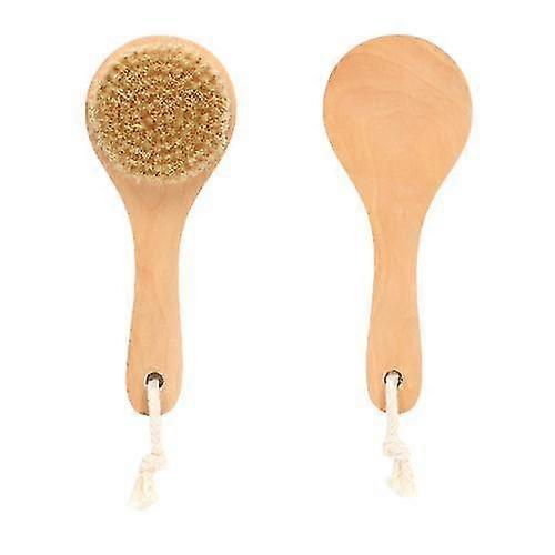 Cepillo exfoliante corporal de ducha, lavador de espalda Cepillo exfoliante de mango de madera