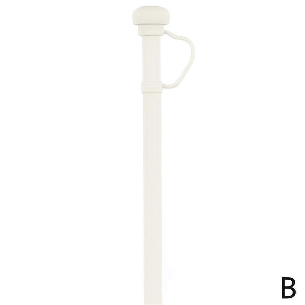 Silicone Long Reusable Straw with Straw Cap Drinking Straw Dustproof Soft Str
