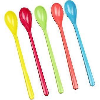 5 Pieces Colorful Plastic Spoons Plastic Length Spoons Egg...