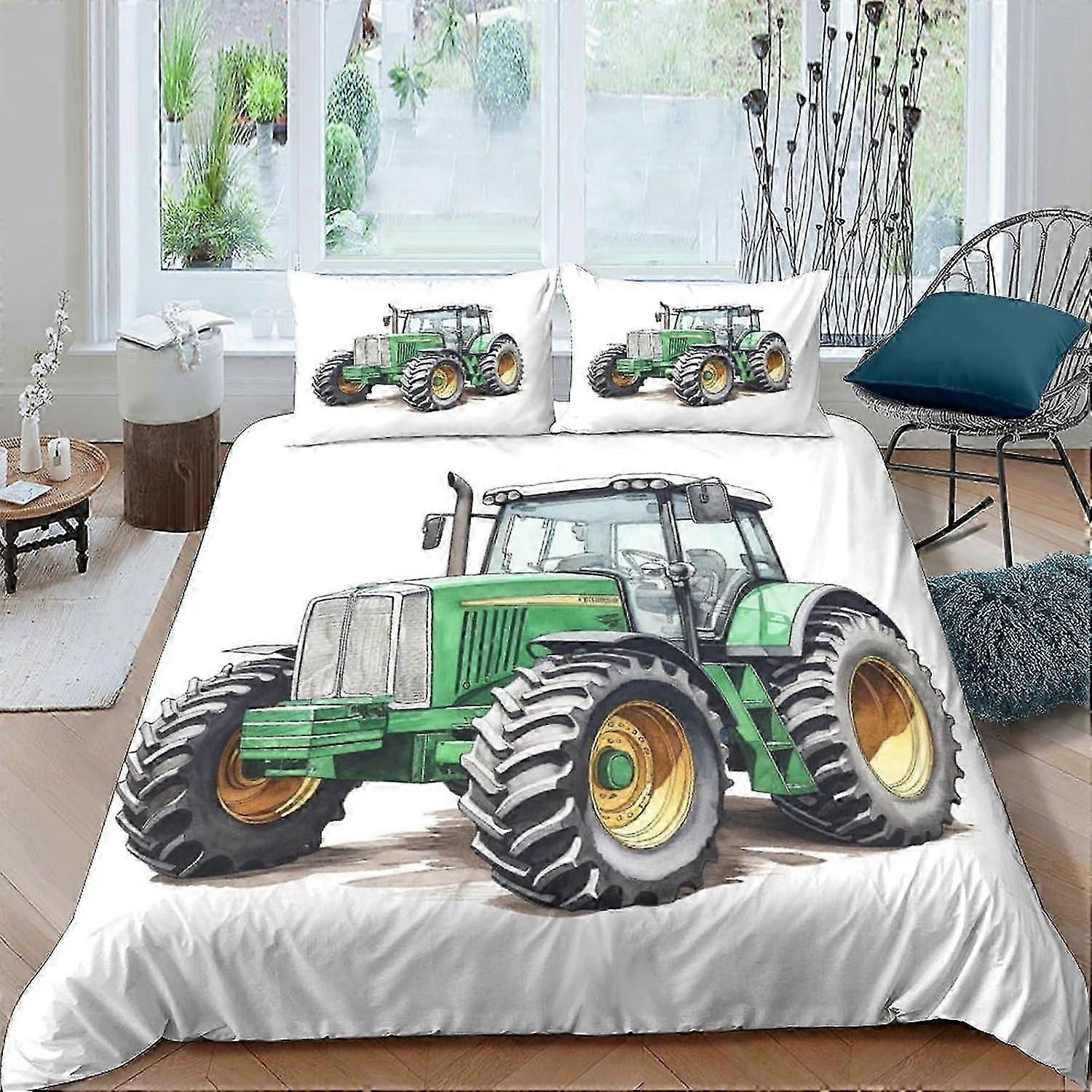 J3414 Lençóis Capa de edredão para trator Conjuntos 3 PCS Capa de edredão de qualidade para hotel Conjuntos de cama Colchas com fronhas com fecho de zíper Ultra Soft Hypo