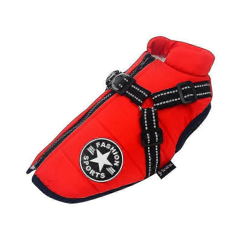 Warm Waterproof Dog Jacket With Harness For Small/large Dog Winter Cotton Padded S-5xl