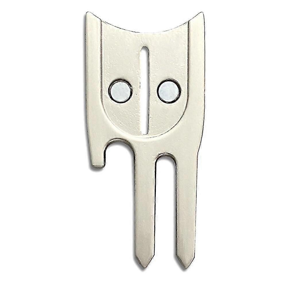 Golf Fork Tool Putting Ball Mark Small Repair Tight Bracket Metal(1 Piece, Silver)