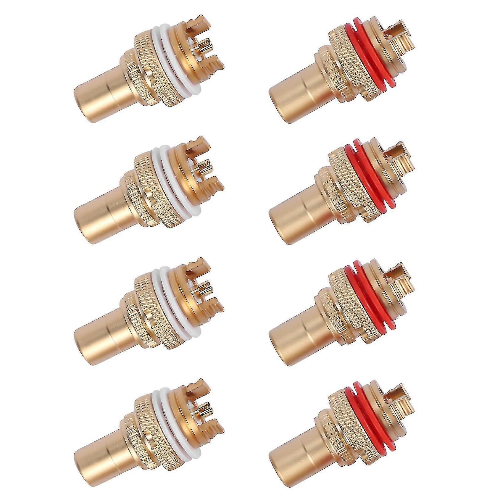8pcs Red+ Fe Socket Chassis Fe Connector Phono Plug Amp Hi