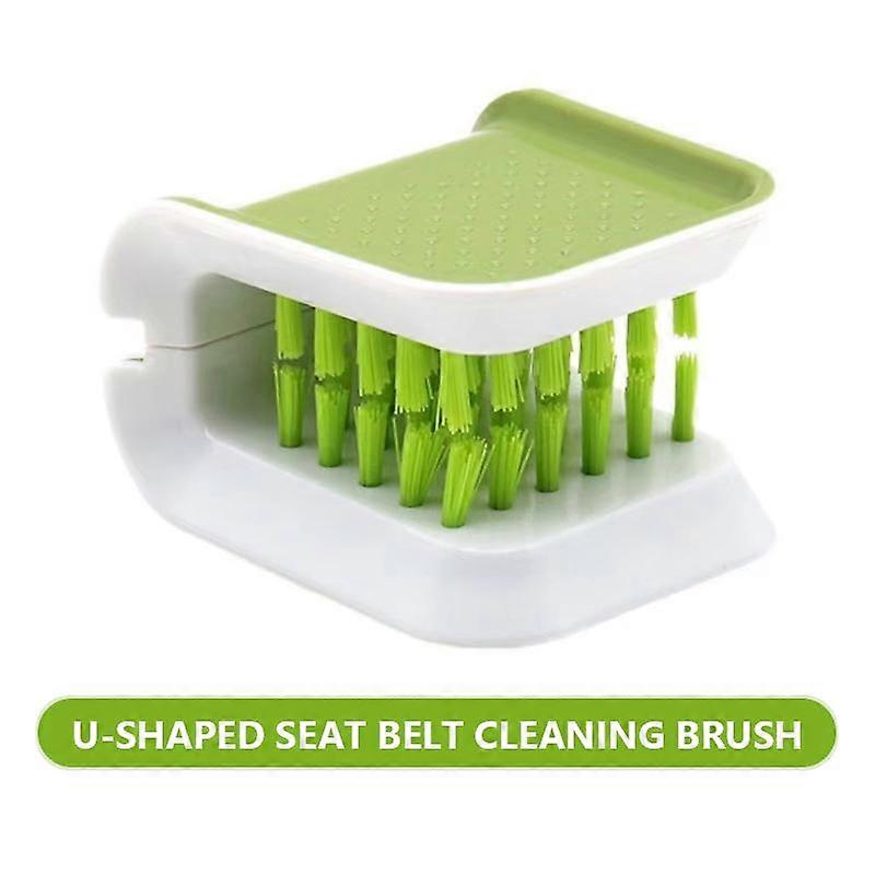 Car Interior Seat Belt Cleaning Tool Double-sided U-shaped Foldable Tray Sponge Brush Seat Belt Handguard Car Detailing
