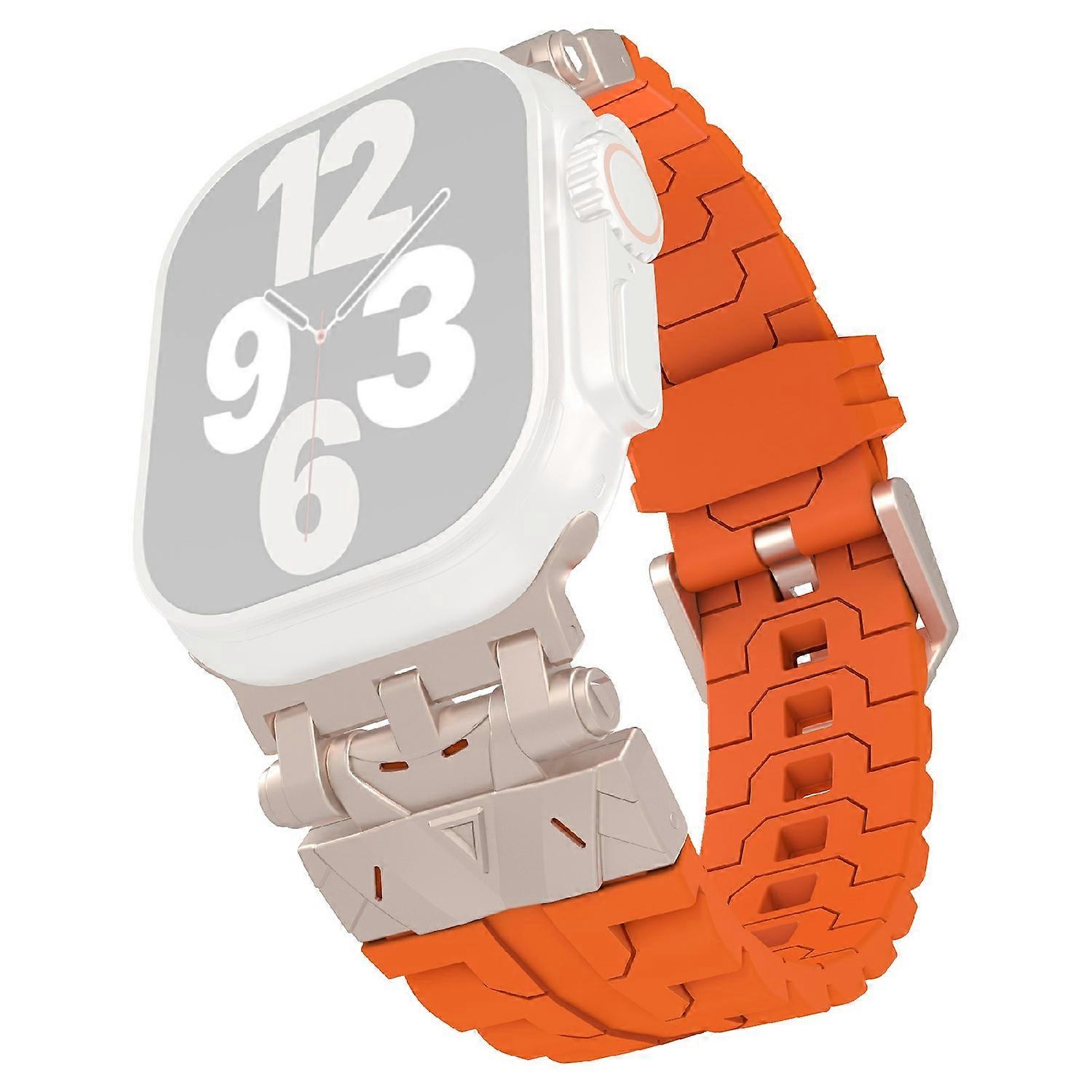 Type D Silicone Strap for Apple Watch Series 10 46mm/Ultra 2 Ultra 49mm/Series 9 8 7 45mm/SE