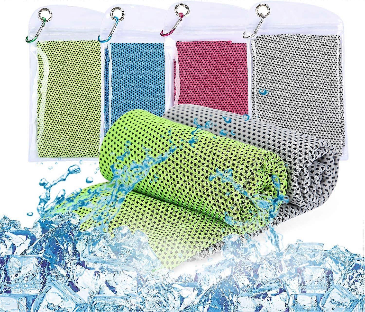 Jäähdytyspyyhe urheiluun ja kuntoiluun, mikrokuitupyyhe/jäähdytyspyyhe viilentäväksi pyyhkeeksi juoksuun, vaellukseen, matkustamiseen ja joogaan, viilentävä pyyhe