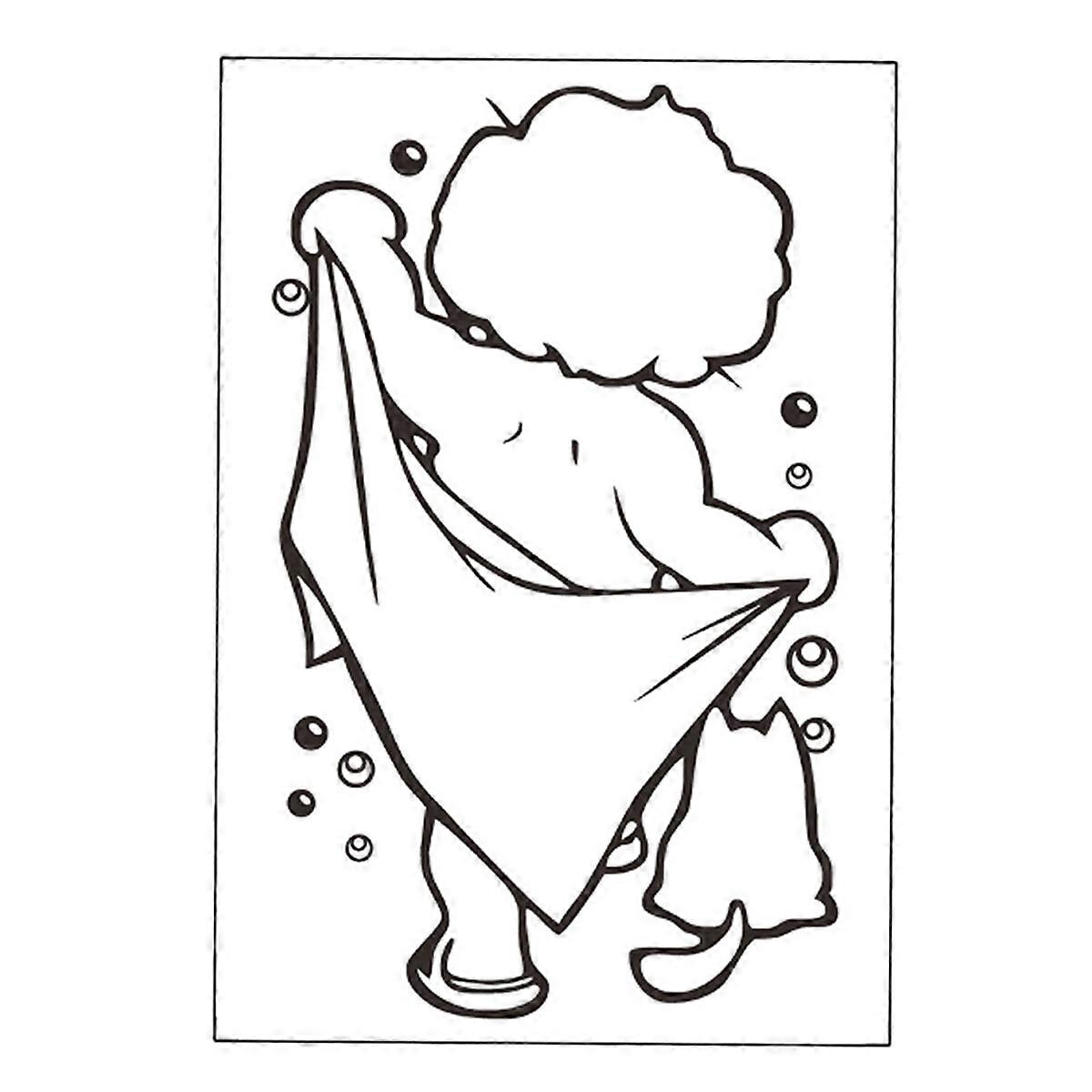 Baby Shower Pattern Waterproof Wall Sticker for Bathroom Decor
