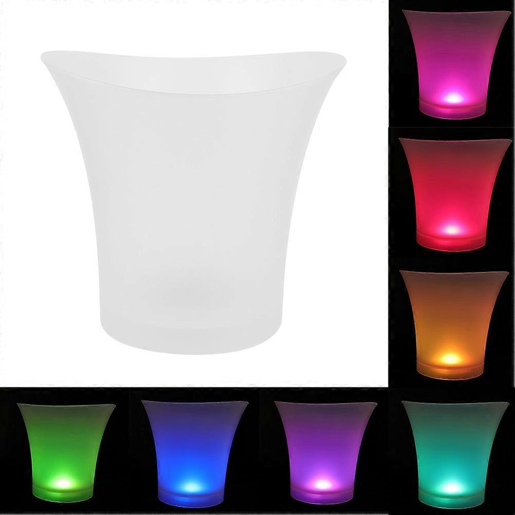 5L LED Colorful Glowing Champagne Ice Bucket Container for Bar Home Hotel Use