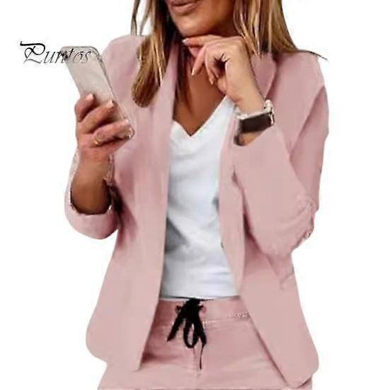2 Pcs/Set Women Suit Coat Pants Set Lapel Cardigan Long Sleeve Jacket Drawstring Elastic Waist Slim Fit Trousers Lady Formal Commute Outfit