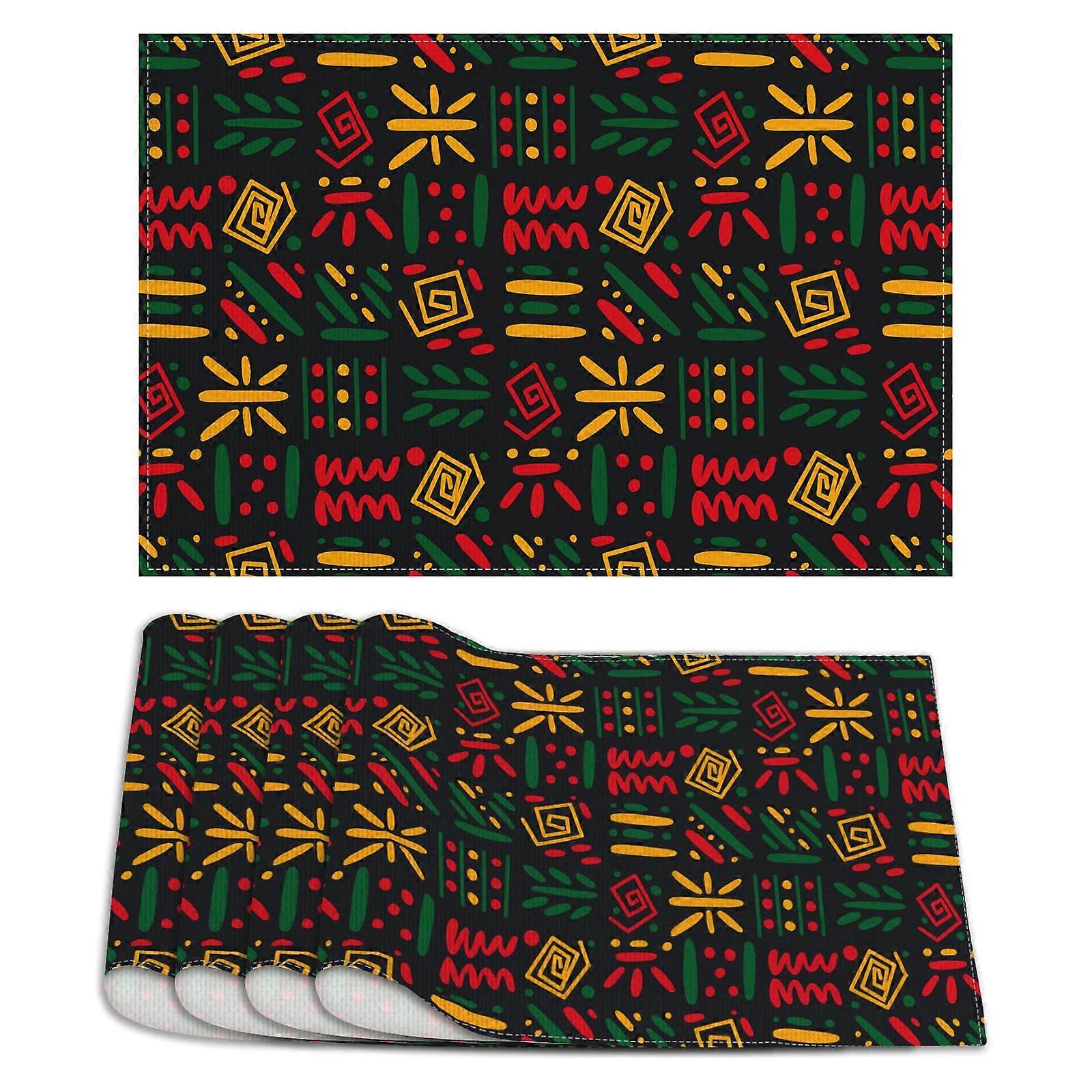 Linen black history month placemats set of 4 12x18 inches