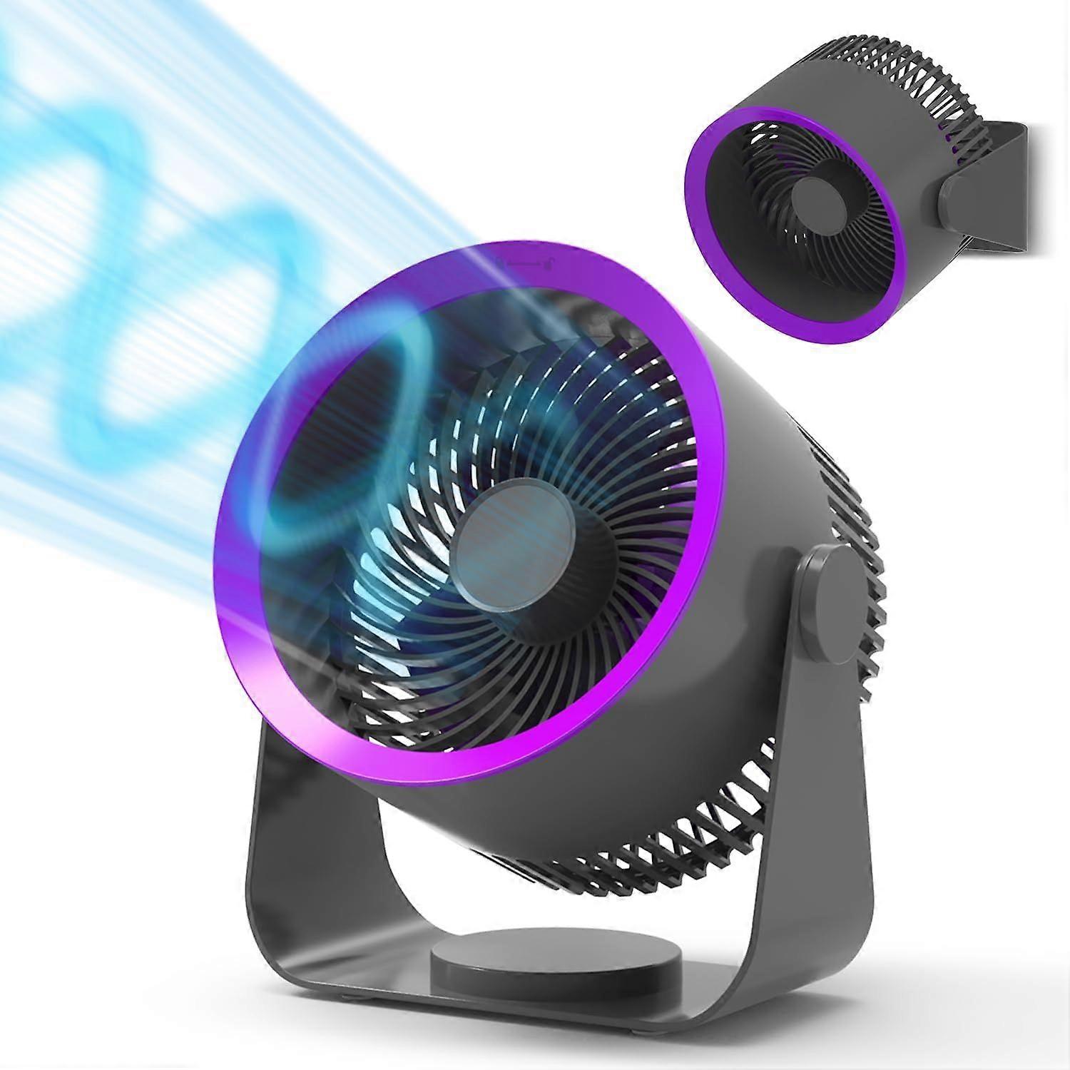 SQCLV Table Fan Air Circulation Fan, 6000mAh Rechargeable 9 Inch Desk Fan, 3 Speeds Powerful Portable Fan, Strong Cooling Airflow Personal Fan for Kit