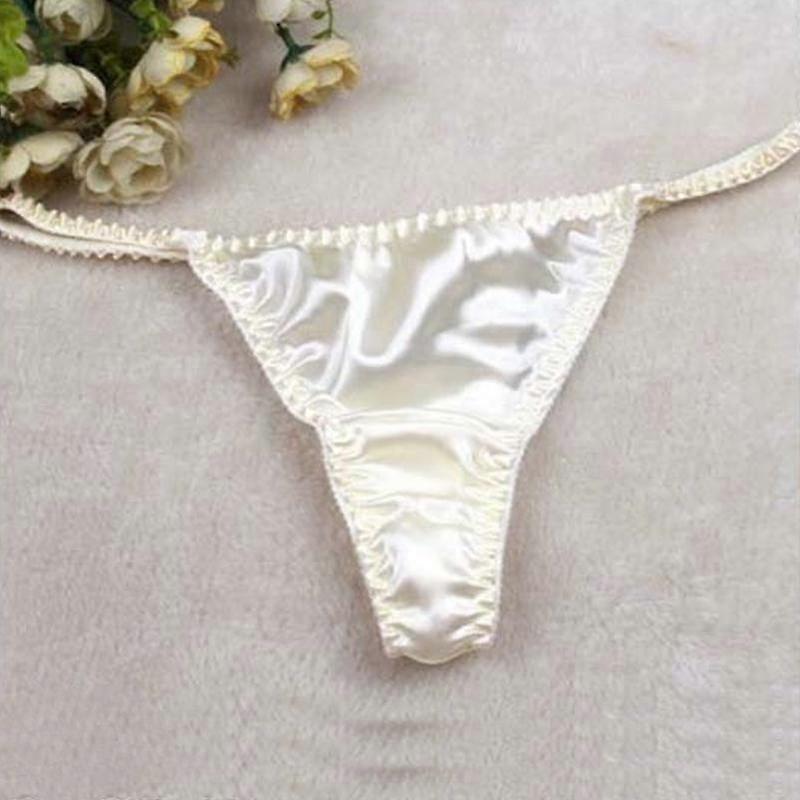 Women's Sexy Pure Silk Thongs Briefs Bikinis Underwear G-String Panties Comfortable Healthy