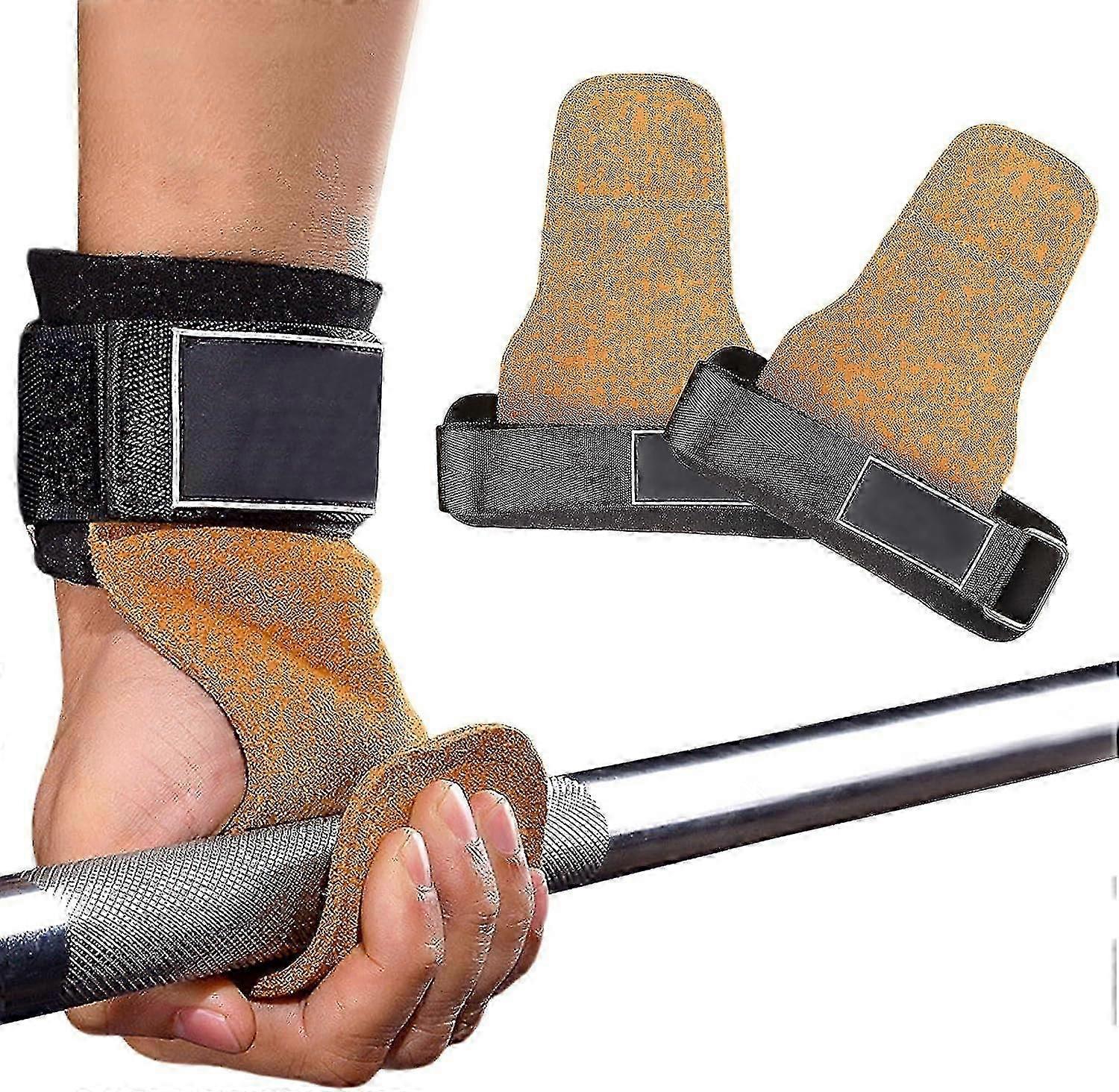 Lær løftestropper polstret vektløfting stropper raskt grep makt trekke hjelpemidler styrketrening løfte grep håndstropper heavy duty markløft stropp