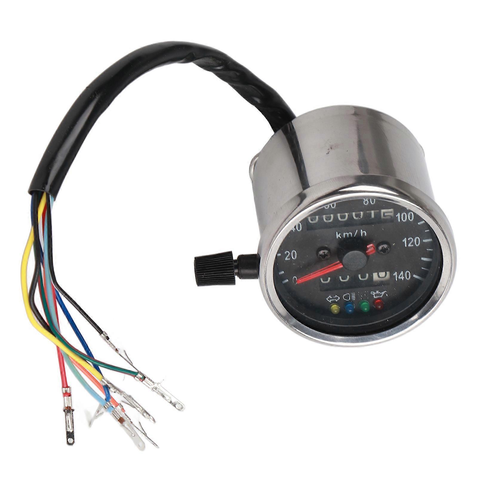 65mm Black Face LED Mechanical Motorcycle Speedometer Odometer Gauge with Indicator