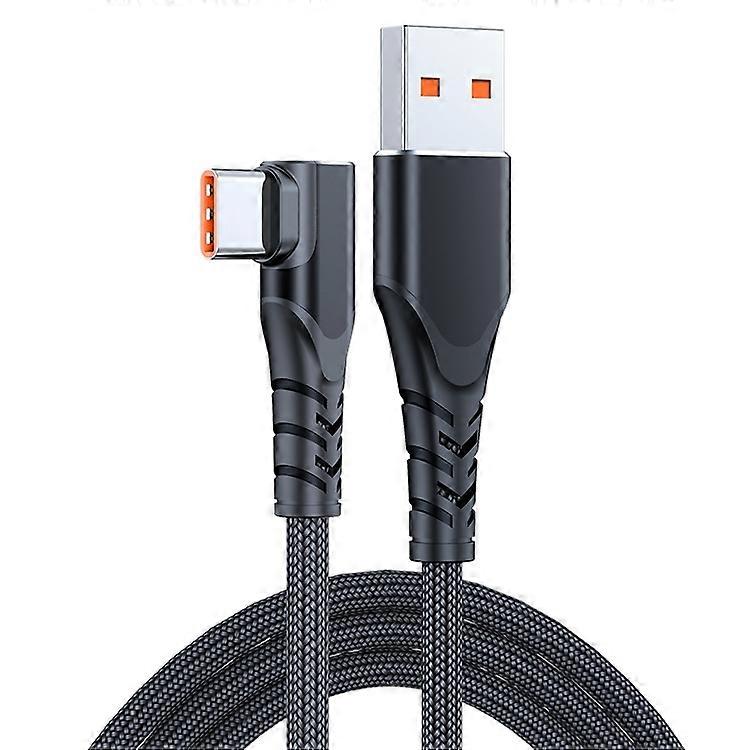 6A 66W USB to USB-C / Type-C Elbow Mobile Phone Game Fast Data Cable, Length:0.5m