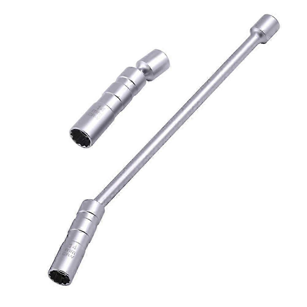 14MM Spark Plug Socket,3/8inch Drive Magnetic Thin Wall Spark Plug Socket Set Universal Joint 12 Po