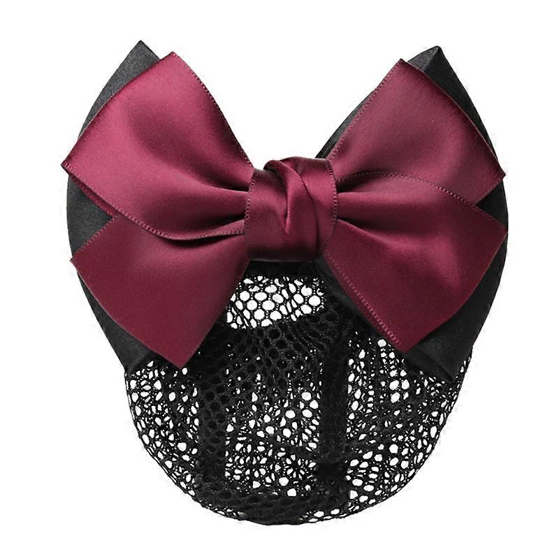 Bowknot Cheveux Snood Net Femmes Elégantes Barrette Hair Clip Bun Cover pour Serveuse Infirmière Rouge Bowknot Net
