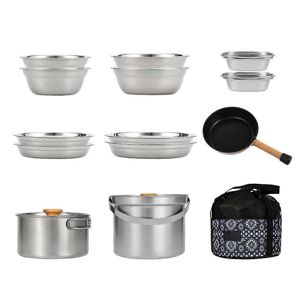 مقالي وحقيبة تخزين مجموعة أدوات الطبخ مناسبة للتخييم والهواء الطلق