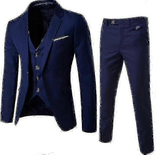 Herren Anzug Business Casual 3-teilig Anzug Blazer Hose Weste [HS]