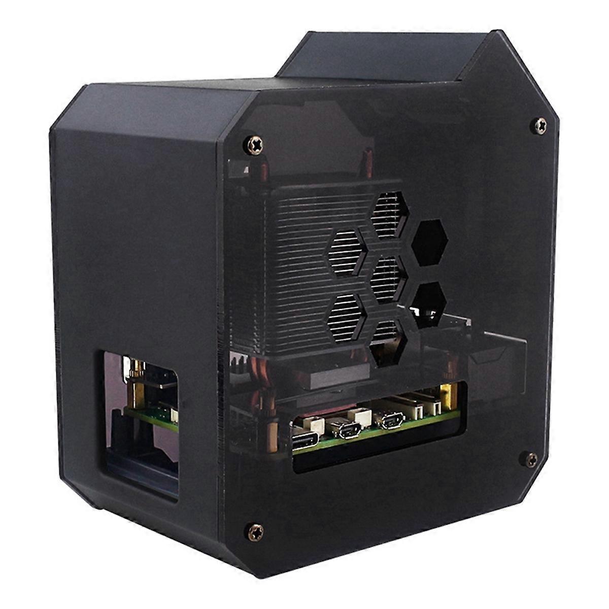Pour 5 ABS Mini Tower Fan Kit JST 4 Pin Port Fan Kit avec kit d’affichage OLED de 0,96 pouce