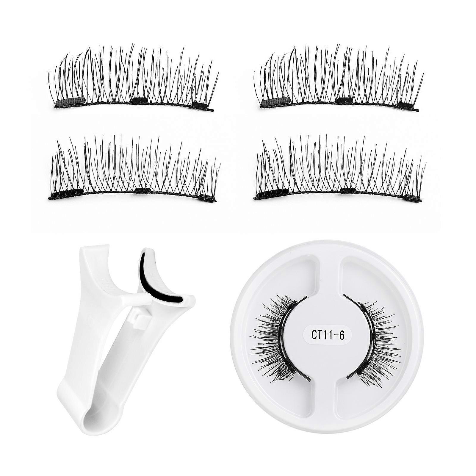 1 Pair Reusable Magnetic Eyelashes Kit Easy to Use Sweatproof Eyelashes False Eyelash for Natural Cats Eye Effect