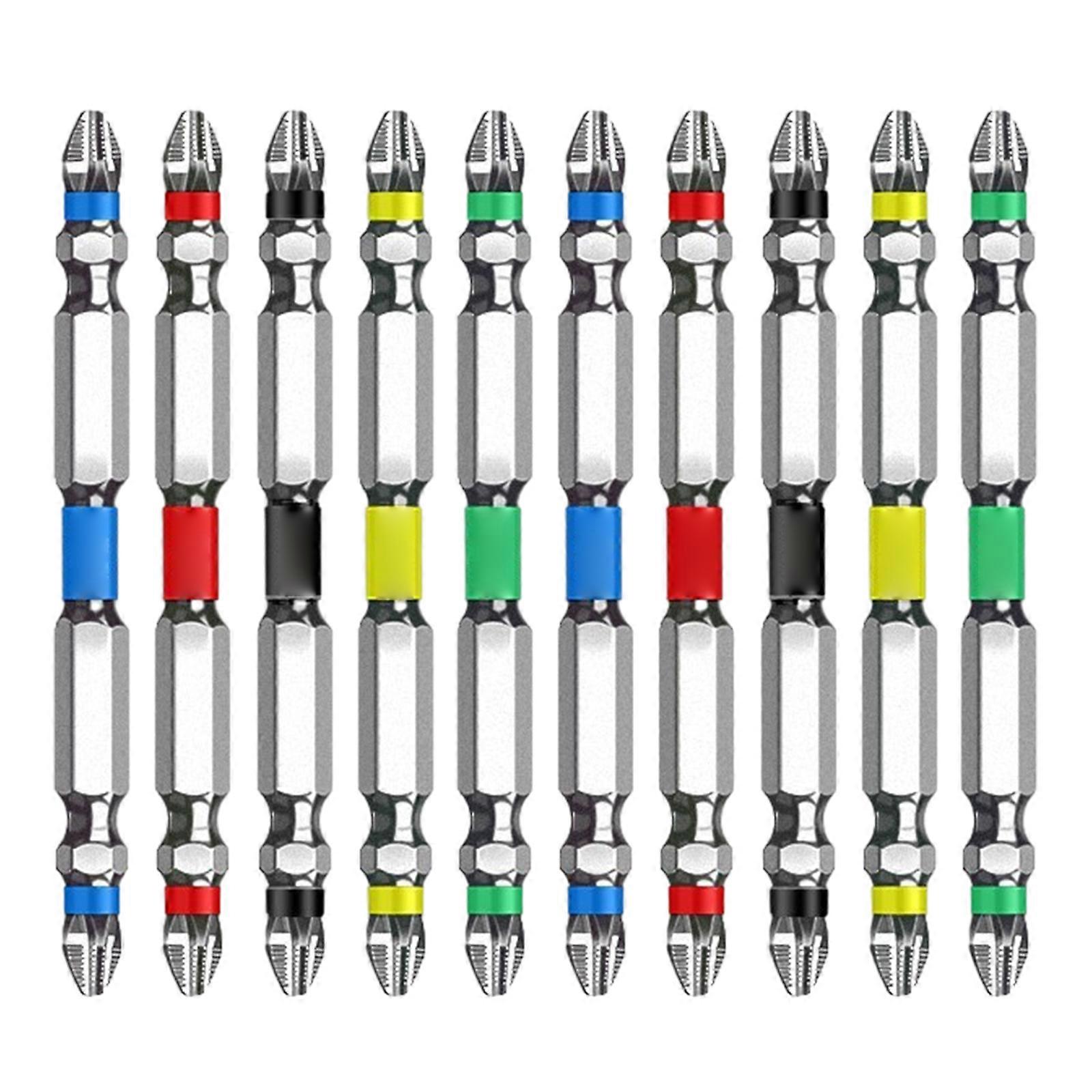 10Pcs Magnetic Cross Bit Set Impact Double Head Hardness Screwdriver Bit Screw Driver Electrician Hand Tools 65/100mm