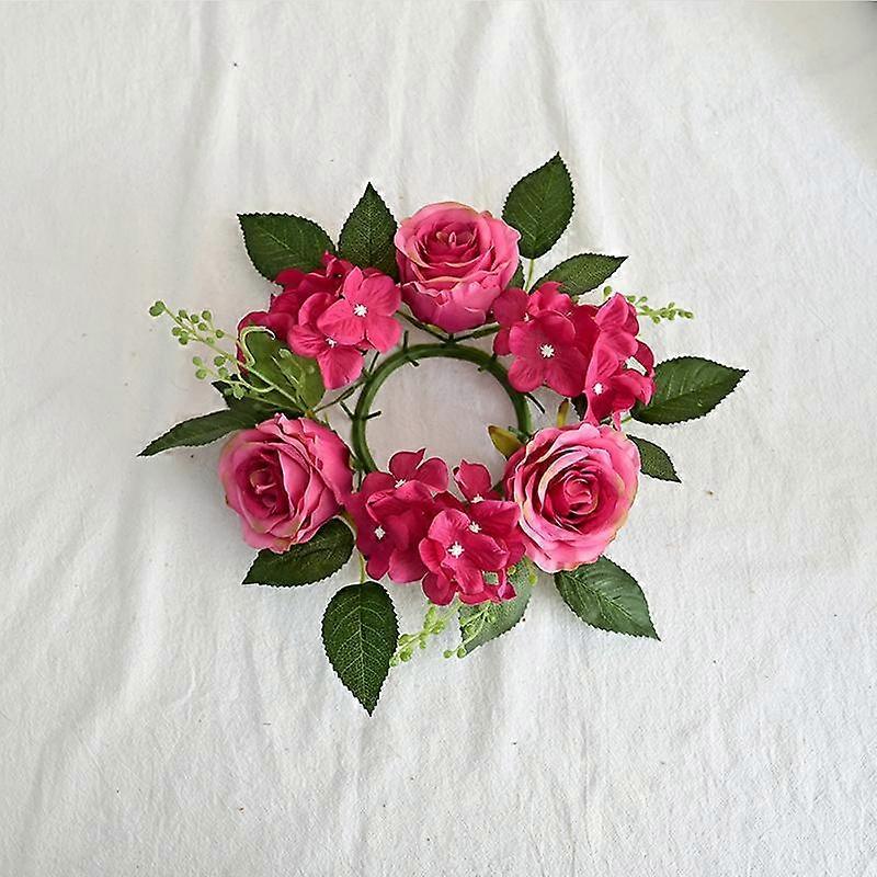 1PC/20CM Artificial Silk Flowers wreath for candlestick Candlestick Garland Simulation Rose Garland