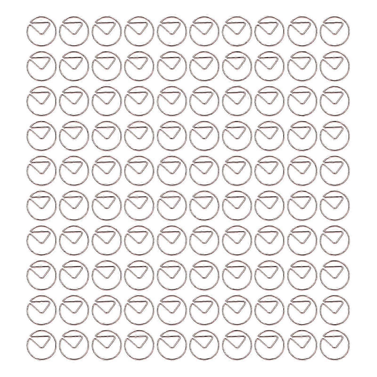 100pcs Mini Paper Clips Portable Cute Small Electroplating Rose Gold Metal Paper Clip for Office Home File Classification