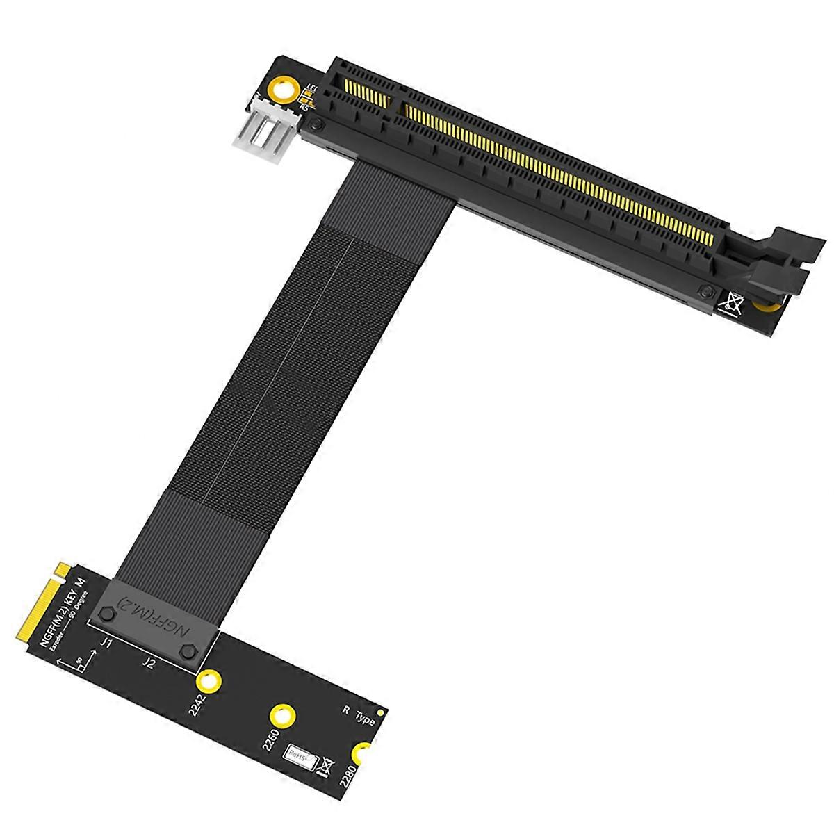 M.2 NGFF Key M to PCI-E 16x Graphics Card Riser Adapter Card, Nvme to PCI-Express 16X Extension Cable(Right Direction)