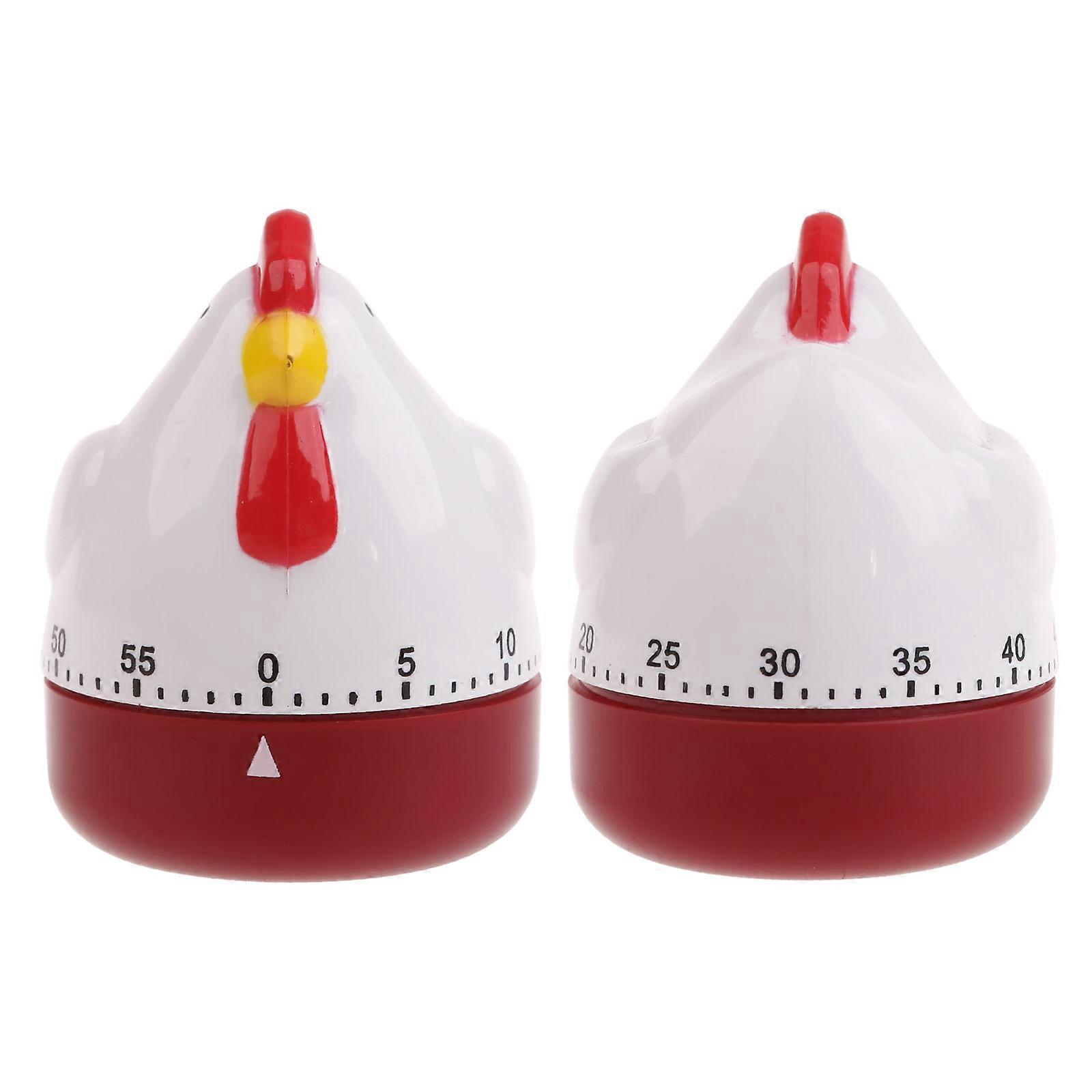 Cute Hen Shape Kitchen Cooking Timer Mechanical Countdown Clock Alarm Reminder f  White