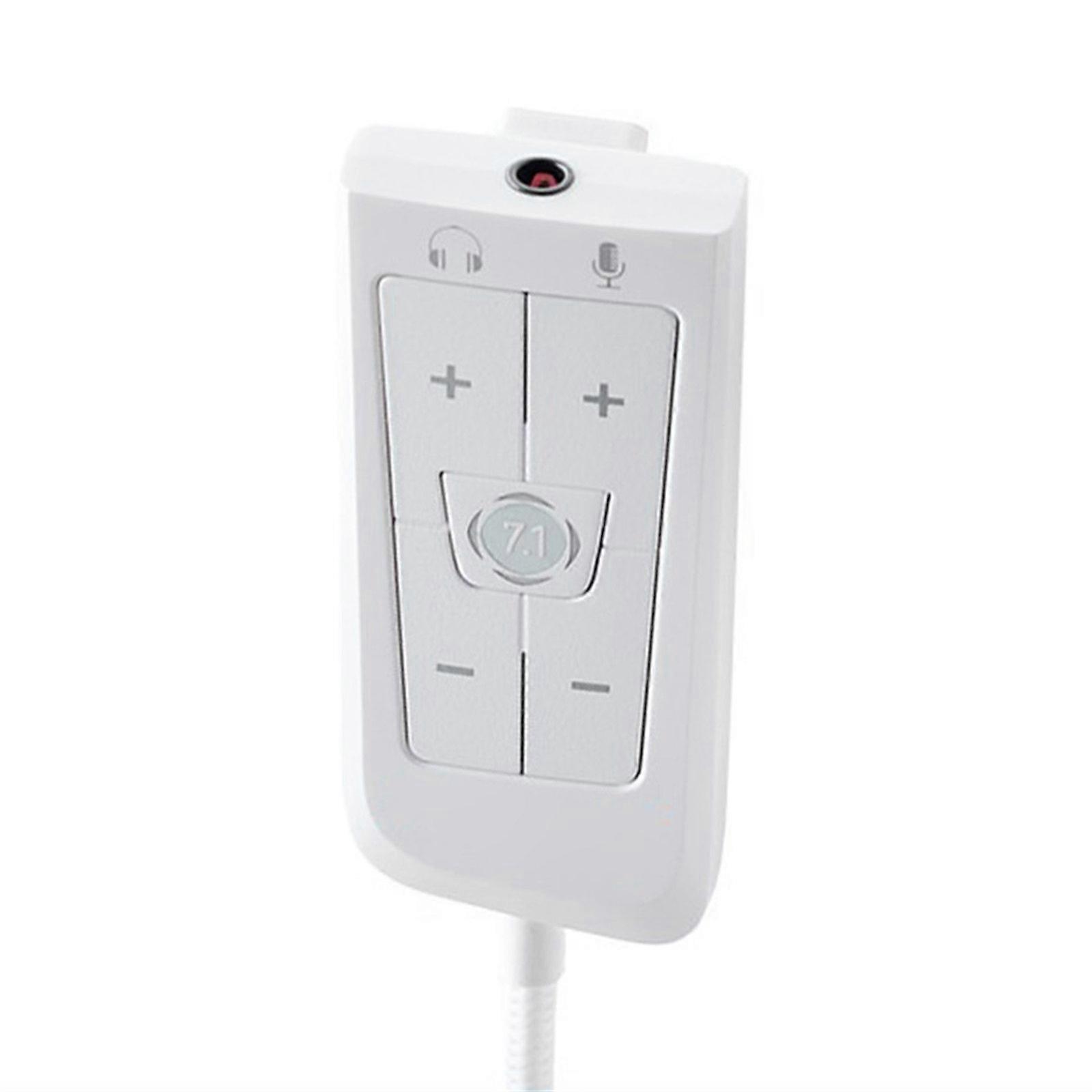 7.1 Virtual Surround Sound Card Easy Volumes Adjustment for Cloud 2 Personals Computers and Tablets White