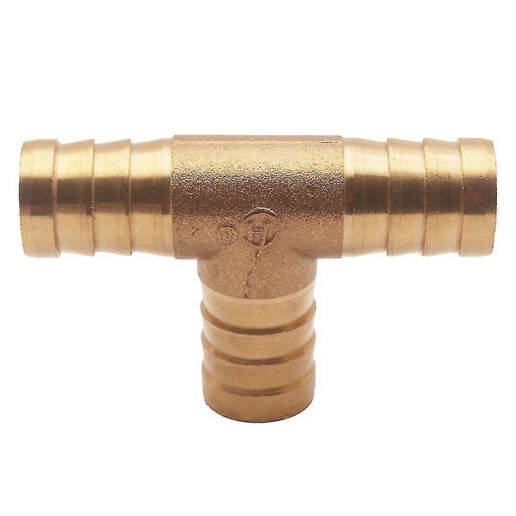 20mm Brass Tee Fitting with 3-Way Gas/Fuel/Water/Air Connection 3/4" Barb Thread