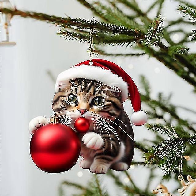 Cartoon Cute Cat 2024 Ornaments Hanging Decoration Gift Hanging Tree Personalized Pendant Party Supplies