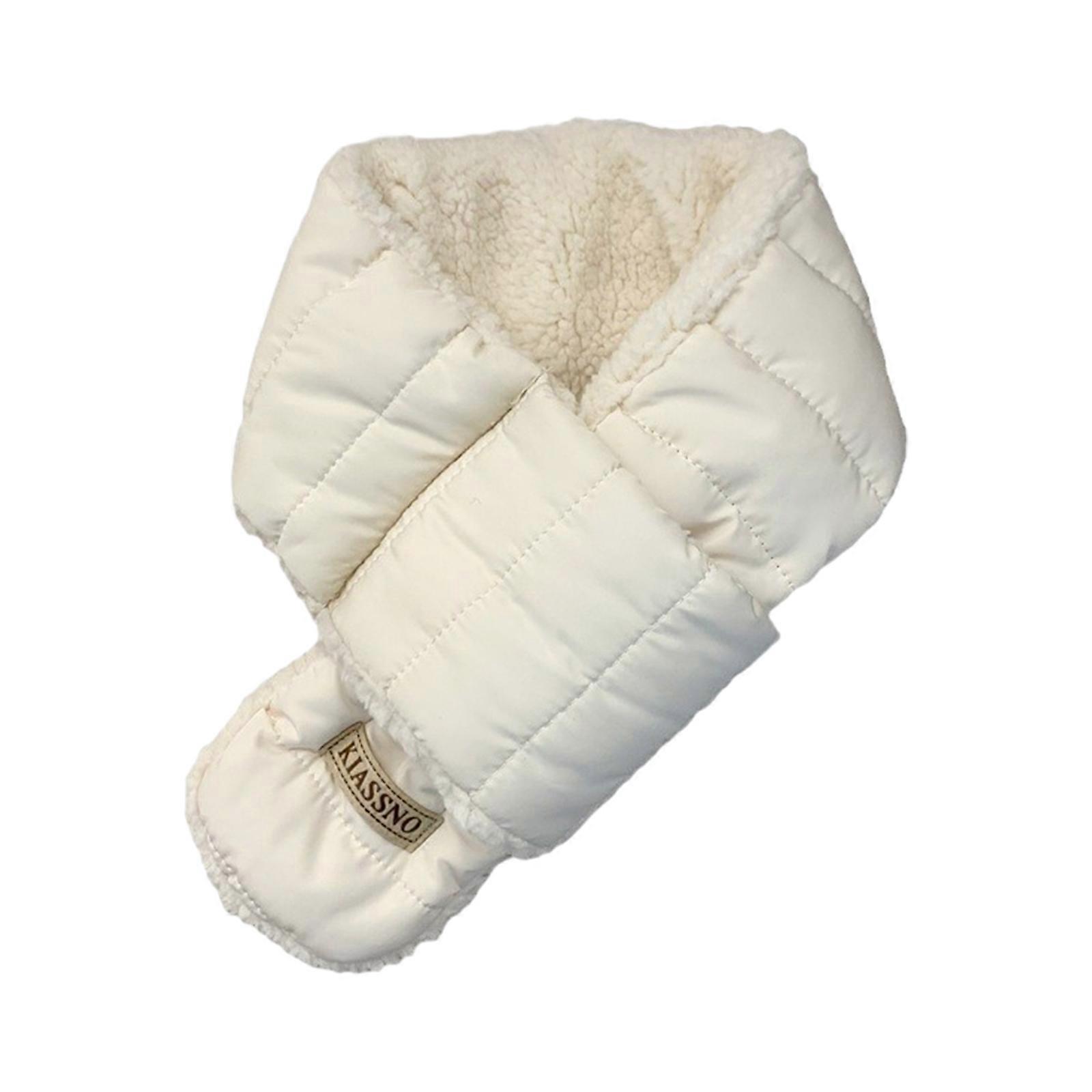 Comoda sciarpa per bambini Sciarpa in tinta unita Sciarpa invernale Sciarpa in lana di agnello durevole Sciarpa versatile per ragazzi e ragazze Bianco sporco1