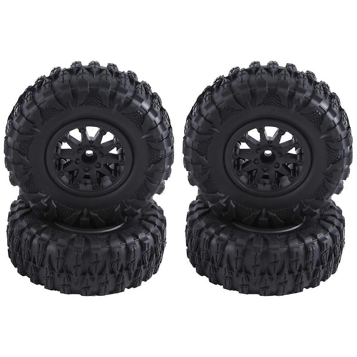 4PCS 2.2 Inch Nylon Plastic Beadlock Wheel 4.72In/120mm Tire ,Black