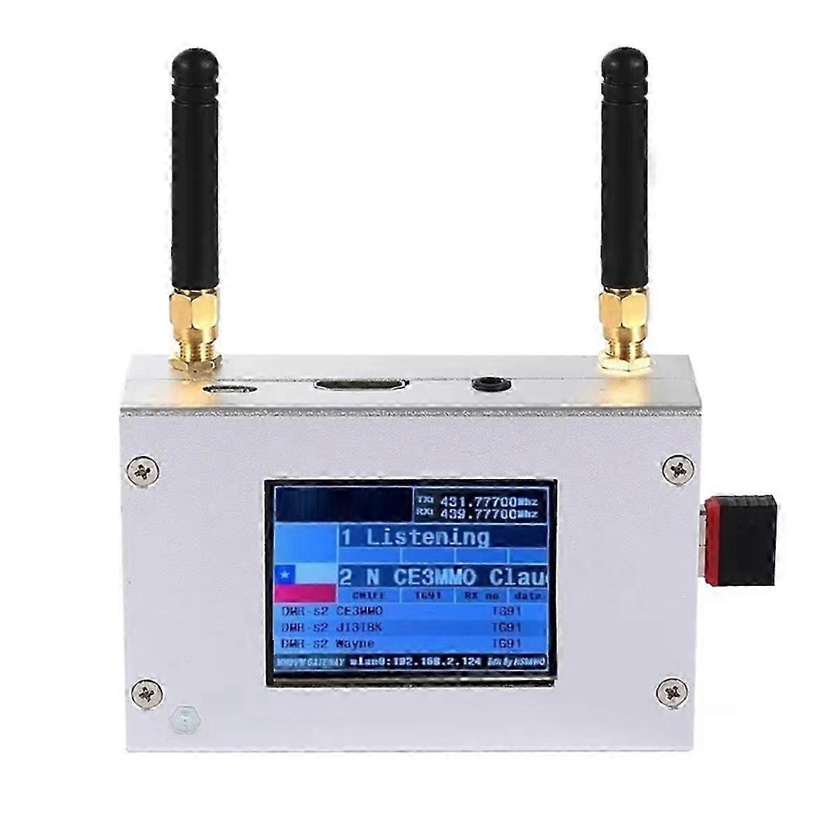 Duplex Hotspot W/ Aluminum Alloy Shell Color Display Screen Supporting for C4FM/DMR/DSTAR P25 with Raspberry Pi1B+