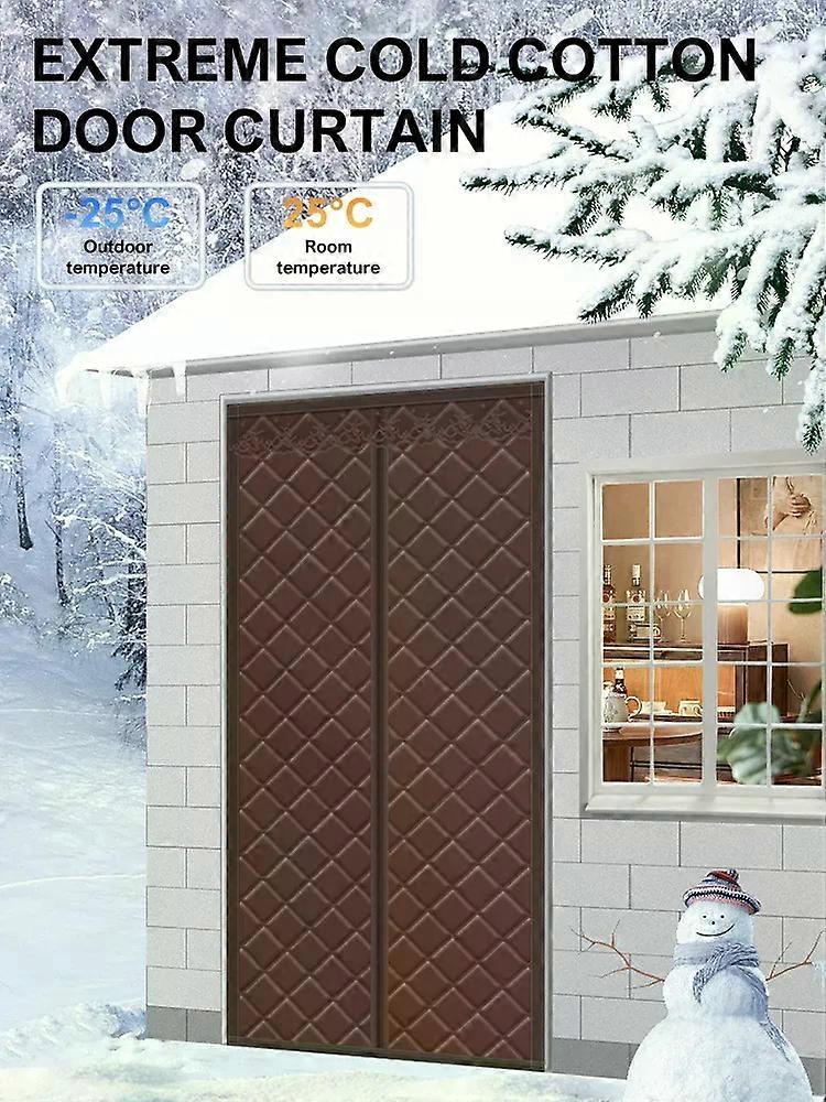 Magnetic Thermal Insulated Door Curtain Thickened Cover For Winter Bedroom Living Rooms/Patio/Sliding Glass Doors Curtains